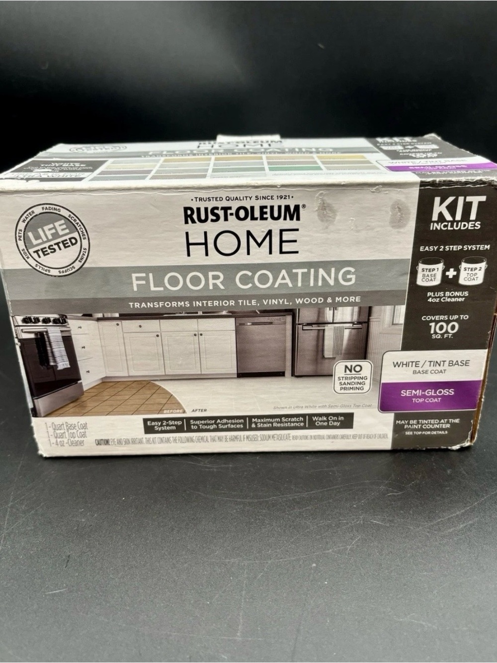 Rust-Oleum Home Floor Coating Ultra White Tint Base Matte Kit